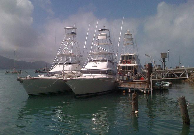 Sportsfisherman bunker at Cooktown before the Lizard Island Marlin Tournament. ©  John Curnow