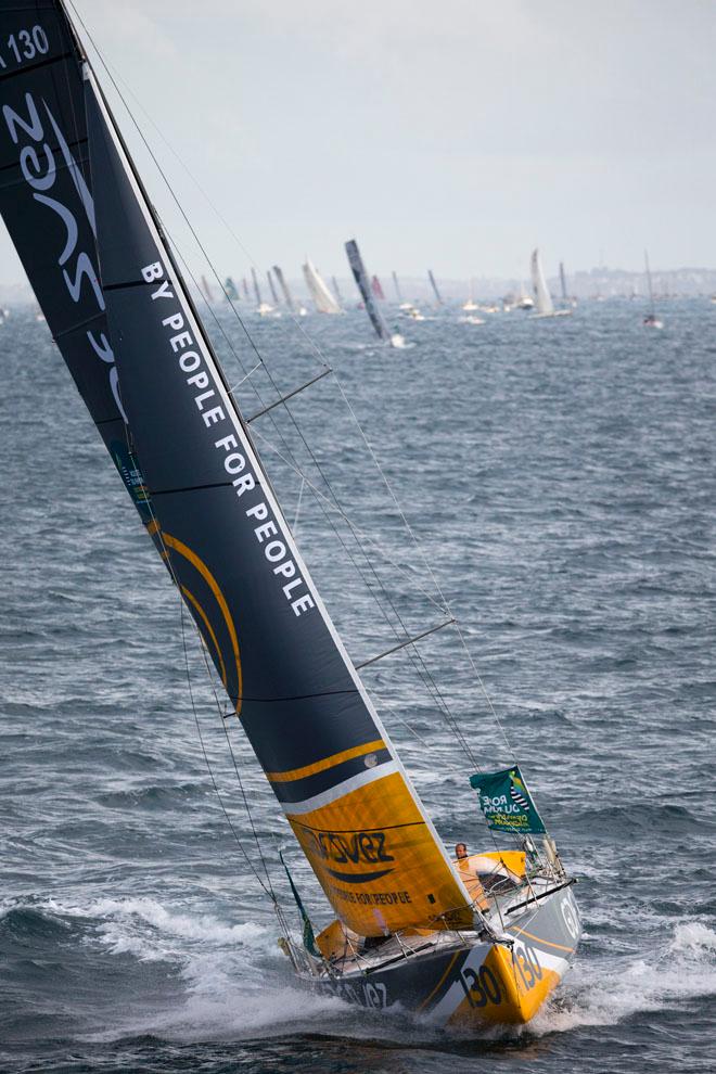 Sébastien Rogues - GDF Suez - Depart de la Route du Rhum-Destination Guadeloupe 2014. © Alexis Courcoux