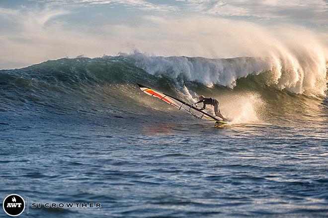 Ian Stokes loving the expressions session! - 2014 AWT Quatro Desert Showdown © Si Crowther / AWT http://americanwindsurfingtour.com/