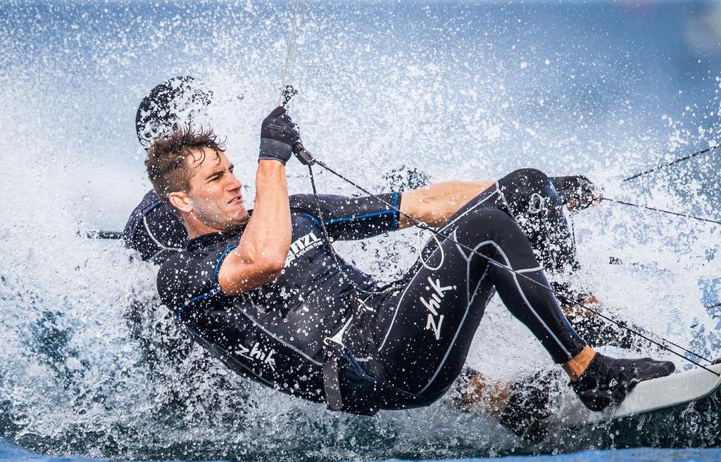 Blair Tuke - 49er - NZL Sailing Team with Zhik - 2014 ISAF Sailing Worlds, Santander © Yachting NZ/Sailing Energy http://www.sailingenergy.com/