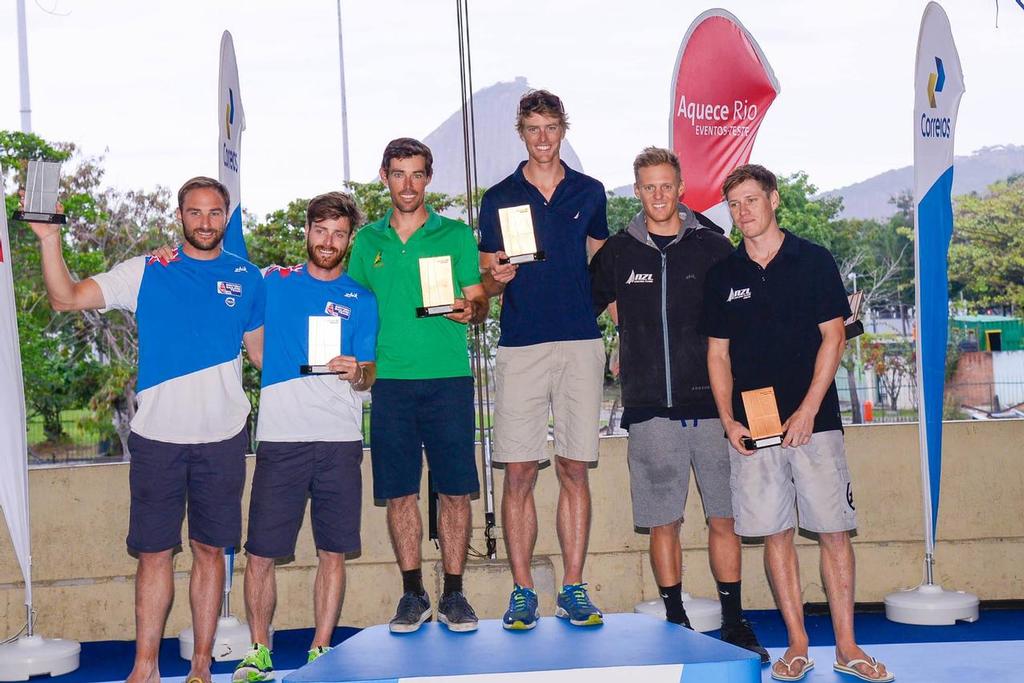 Mens 470 medalists - Day 8 - Aqueece Rio – International Sailing Regatta 2014 © ISAF 