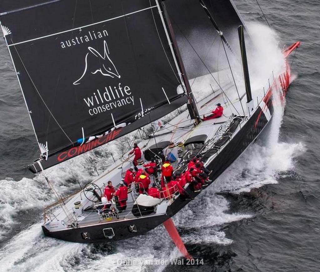 Comanche trialling off Newport RI before leaving for the 2014 Rolex Sydney Hobart Race &copy; Onne van der Wal http://www.vanderwal.com/