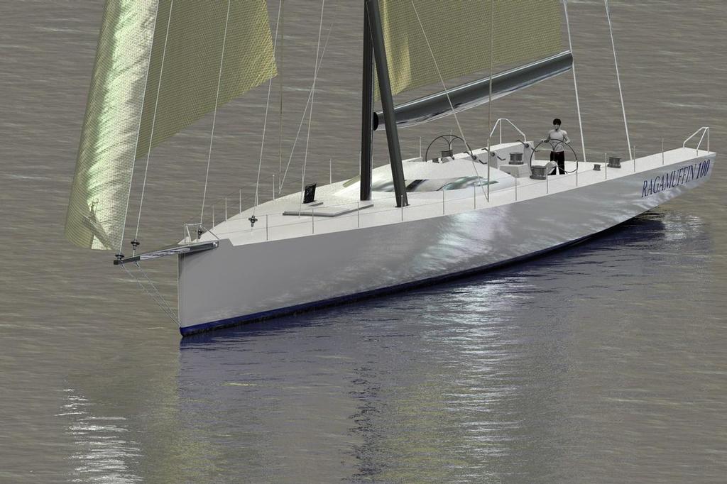 Graphic rendition of the new Ragamuffin 100 by Duvall/Fischer/Witt © Team Ragamuffin https://www.facebook.com/RagamuffinYachting