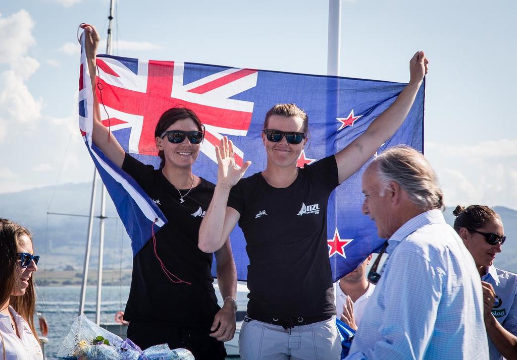 Aleh and Powrie - NZL Sailing Team - Day 9, ISAF Sailing World - Santander © Yachting NZ/Sailing Energy http://www.sailingenergy.com/