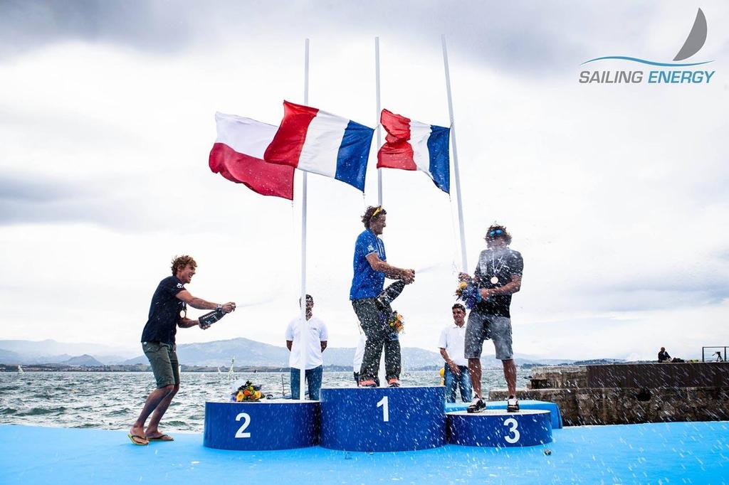 2014 ISAF Sailing World Championships, Santander - RS:X Men's podium photo copyright Barbara Sanchez/Sailing Energy http://www.sailingenergy.com/ taken at  and featuring the  class