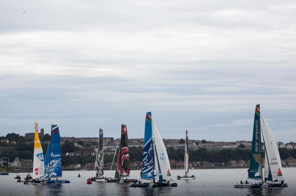 The Extreme Sailing. Act 5. Cardiff. Wales.
Fleet racing in ESS Cardiff Day 3
Credit - Lloyd Images photo copyright Lloyd Images/Extreme Sailing Series taken at  and featuring the  class