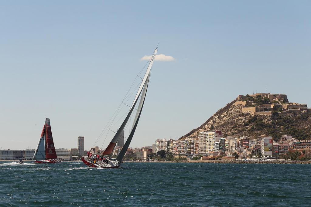 Mapfre sailoing in Alicante, Spain, ahead of the start of the Volvo Ocean Race. © Volvo Ocean Race http://www.volvooceanrace.com