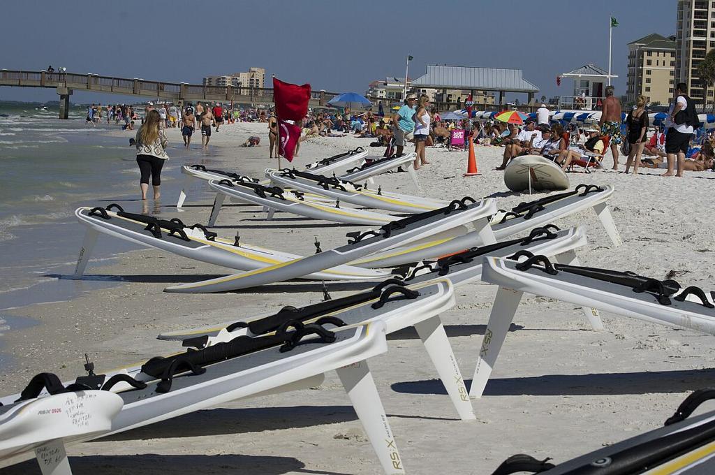 Busy day at the beach for the conclusion of the 2014 RS:X Youth Worlds. © Russ Hendrickson