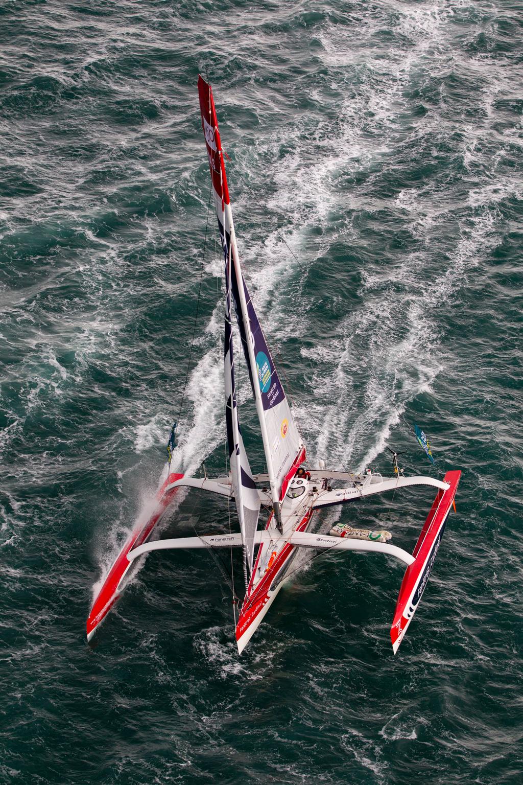 Erwan Le Roux (Fenetrea-Cardinal) - Classe Multi 50 - Route du Rhum-Destination Guadeloupe 2014 - Saint Malo le 02-11-2014. © A.Courcoux