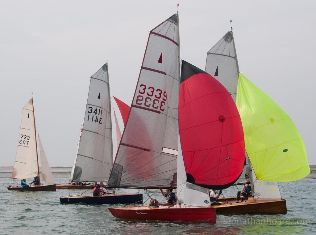 Group of classic Merlin&rsquo;s enjoy the light breeze - Classic Boat Revival 2014 &copy; Jonathan Hoare