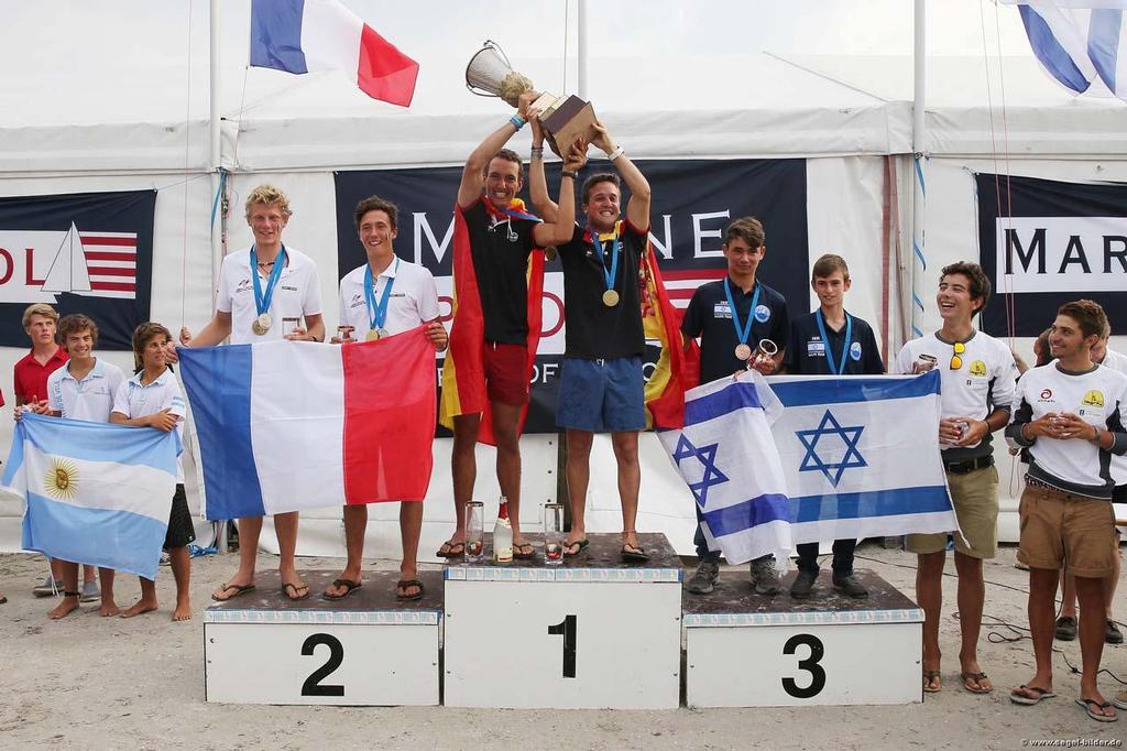 420 Open Worlds - Silver, Gold and Bronze Medallists - 2014 420 World Championship photo copyright Christian Beeck taken at  and featuring the  class
