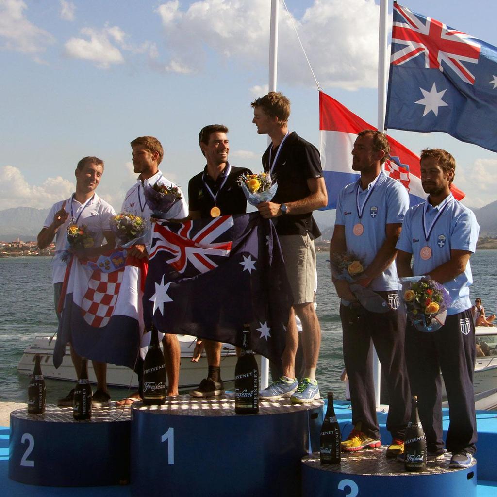 470 men medallists - 2014 ISAF Sailing World Championships Santander photo copyright Sail-World.com http://www.sail-world.com taken at  and featuring the  class