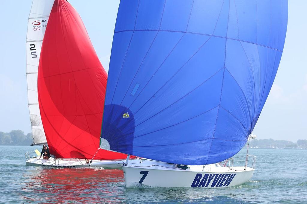 Tight downwind racing in light air in Quarter-Finals of Detroit Cup - Detroit Cup photo copyright Isao Toyoma taken at  and featuring the  class