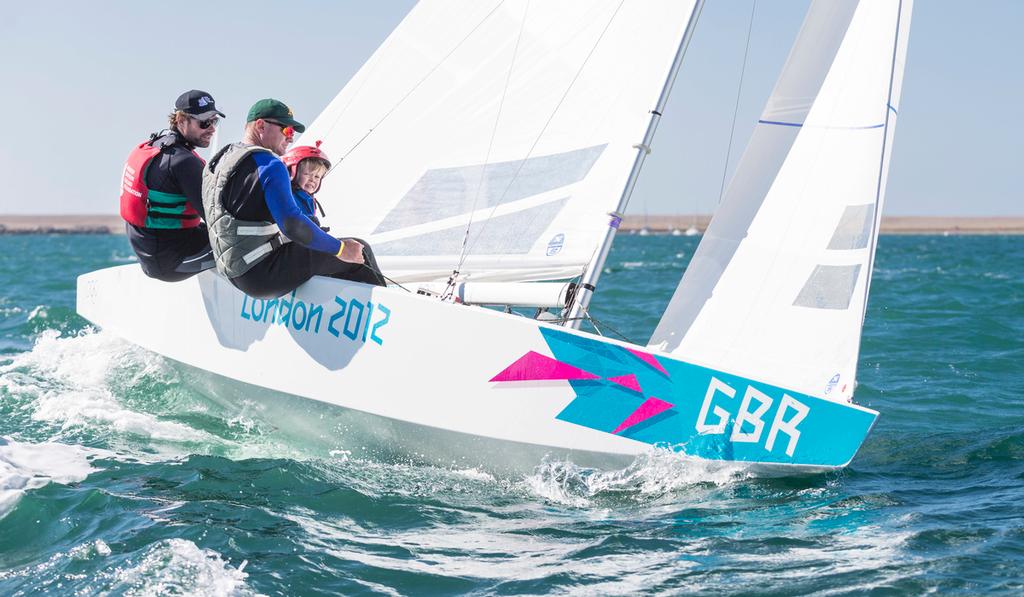 Iain Percy, Freddie Simpson and Anthony Nossiter racing on the Star keelboat in which Iain and Andrew (Bart) Simpson won the Silver Olympic medal at London 2012 © Christopher Ison - Barts Bash ©  Christopher Ison