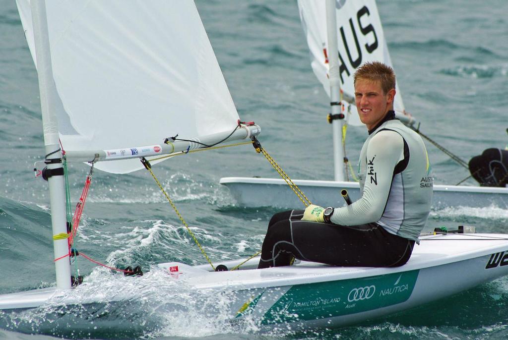 Mat Wearn in between races Sail Freo 2014 - The 2015 Open Australian Laser Championships photo copyright Rick Steuart taken at  and featuring the  class