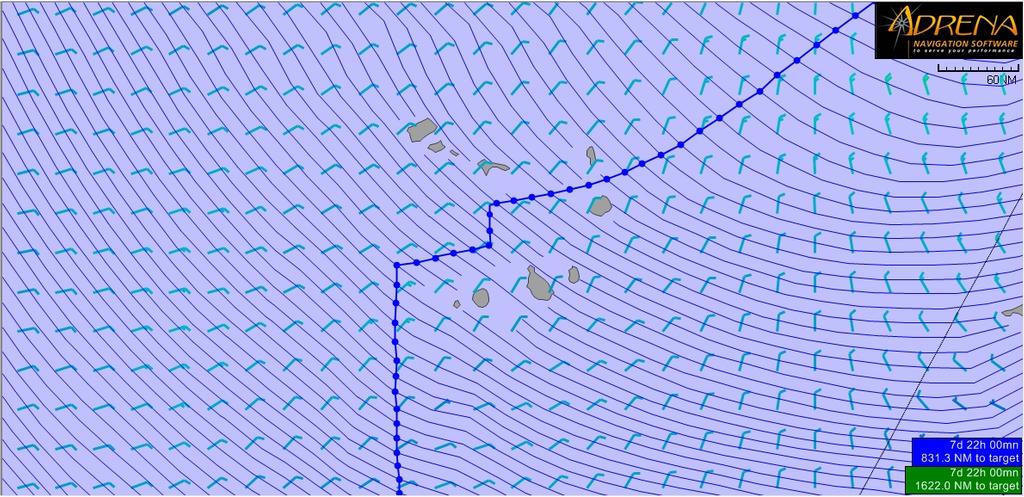 Sailing through the Cape Verde's, heading West here currently see's a nicer reaching angle South.  © Henry Bomby