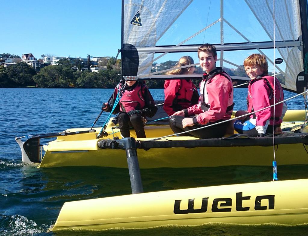 Kids on the boat - Young Challenger training day © Myk Ryan