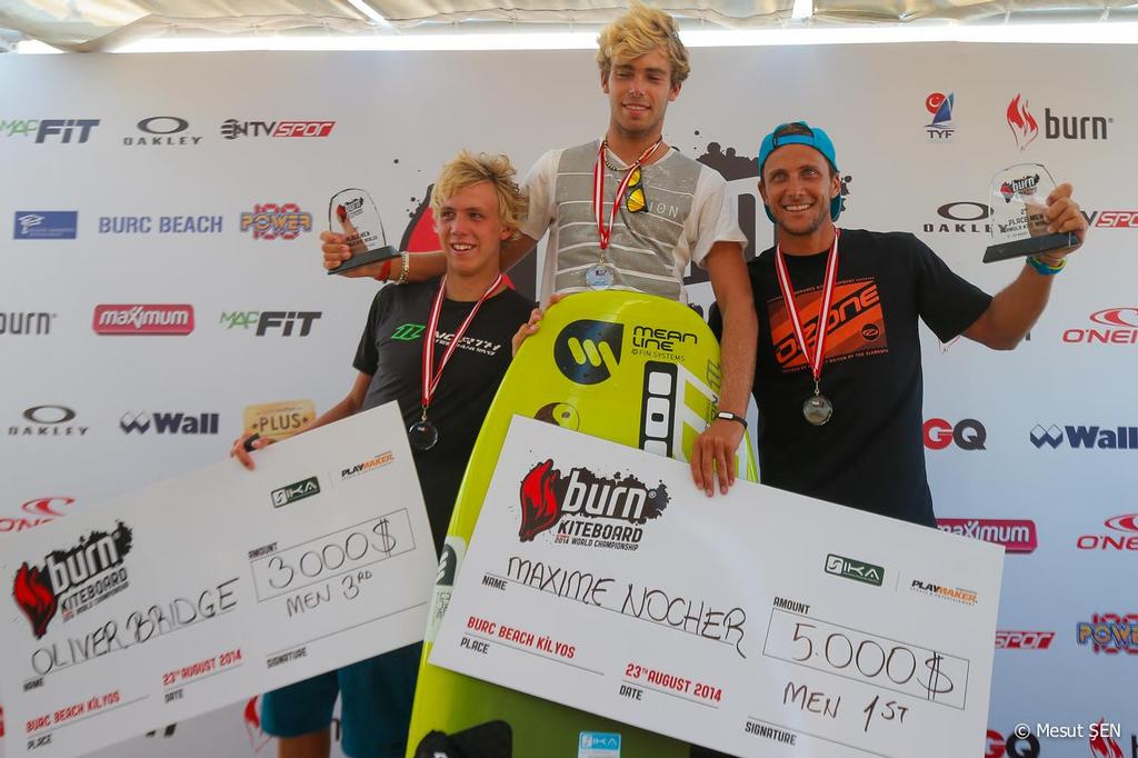 Mens Podium: Bridge, Nocher, Leccese - 2014 Formula Kite World Championships © Mesut SEN