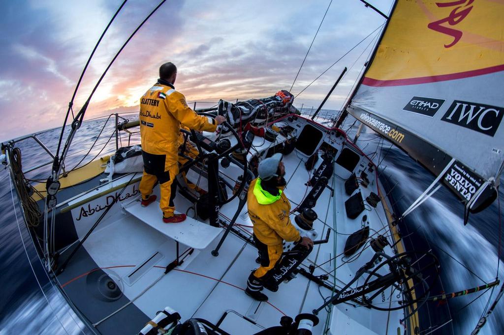 Sunrise and speed. © Matt Knighton/Abu Dhabi Ocean Racing