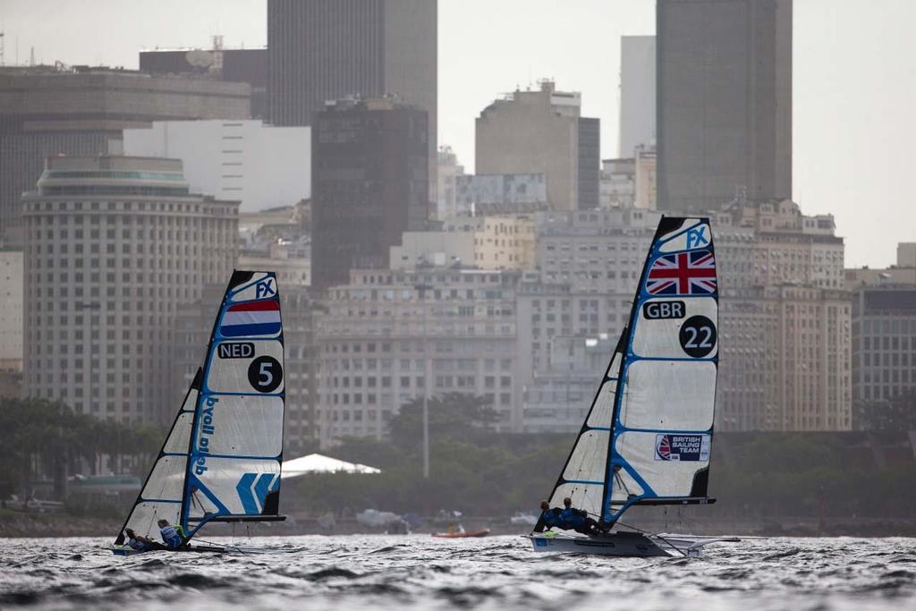 Day 3, Aquece Rio - International Sailing Regatta 2014 - 49erFX sailing on Guanabara Bay © Ocean Images