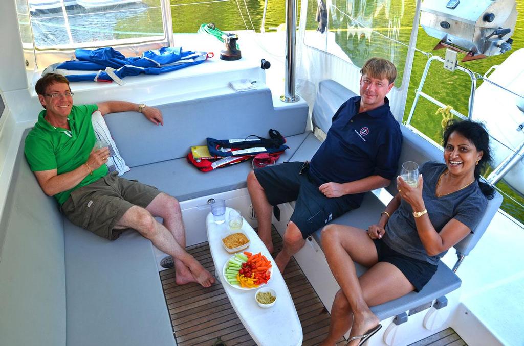 Amritha - relaxing in the aft cockpit VAN 4165 Kathy Mak - Desolation Sound photo copyright Kathy Mak taken at  and featuring the  class