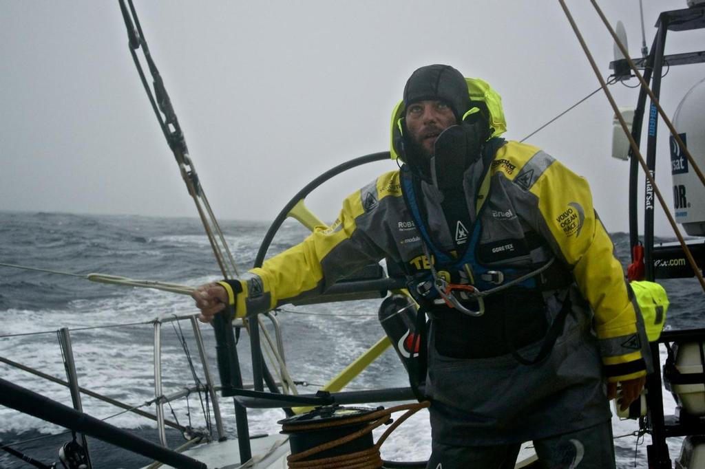October 30, 2014. Leg 1 onboard Team Brunel. Conditions are tough as they head further South to catch the Westerly winds. © Stefan Coppers/Team Brunel