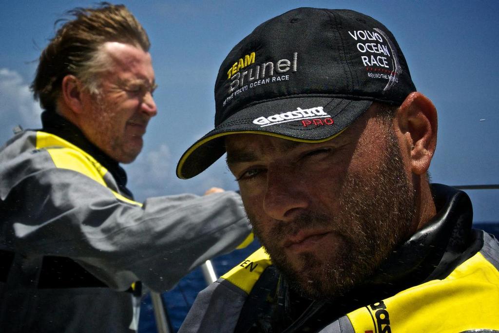 October 22, 2014. Leg 1 onboard Team Brunel. Laurent Pages and Andrew Cape. photo copyright Stefan Coppers/Team Brunel taken at  and featuring the  class