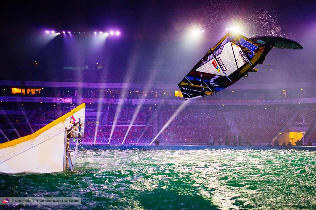 Campello push loop - 2014 Warsaw Indoor PWA World Cup photo copyright  Carter/pwaworldtour.com http://www.pwaworldtour.com/ taken at  and featuring the  class