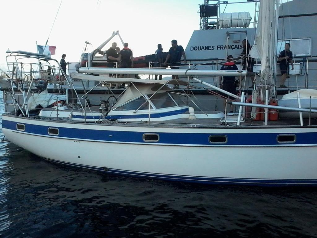 French Customs Coast Guard board SY Hygeia of Halsa photo copyright  National Crime Agency taken at  and featuring the  class