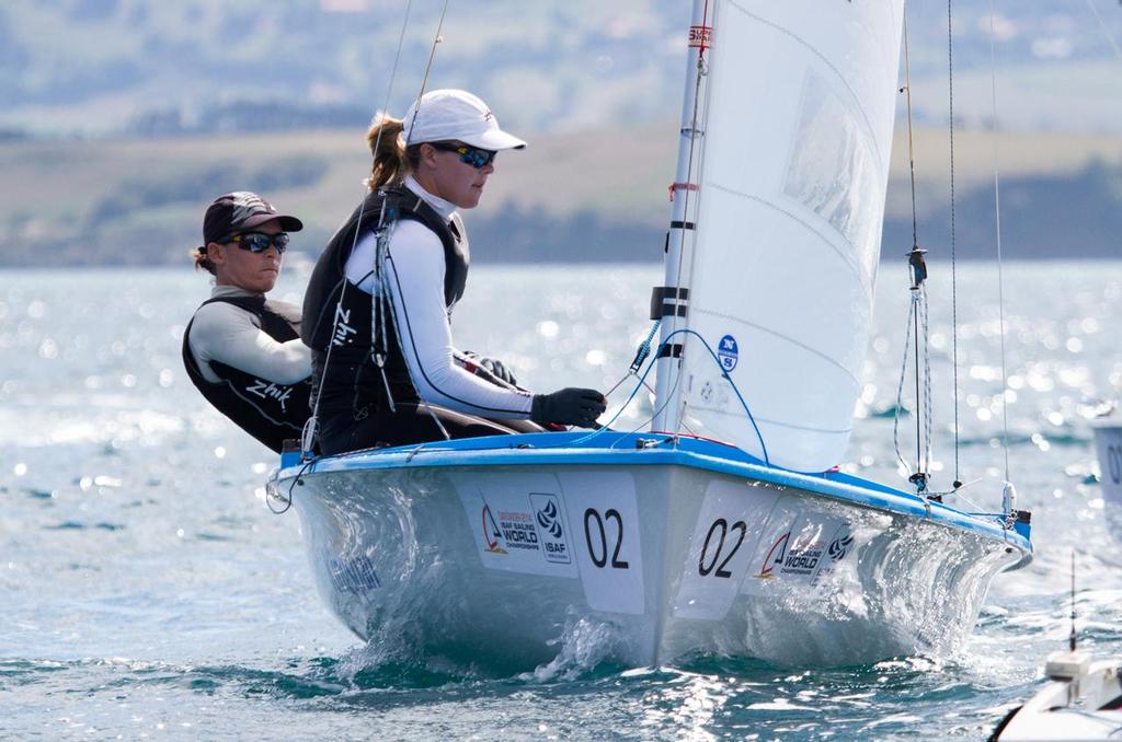 Jo ALEH and Polly POWRIE (NZL75) - 2014 ISAF Sailing World Championships Santander - 470 Men and Women World Championship photo copyright Nikos Alevromytis / Alen Photography http://www.alen.gr taken at  and featuring the  class