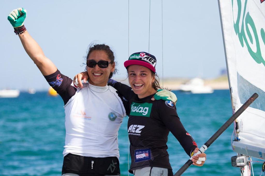 Lara VADLAU and Jolanta OGAR (AUT431) - 2014 ISAF Sailing World Championships Santander - 470 Men and Women World Championship photo copyright Nikos Alevromytis / Alen Photography http://www.alen.gr taken at  and featuring the  class