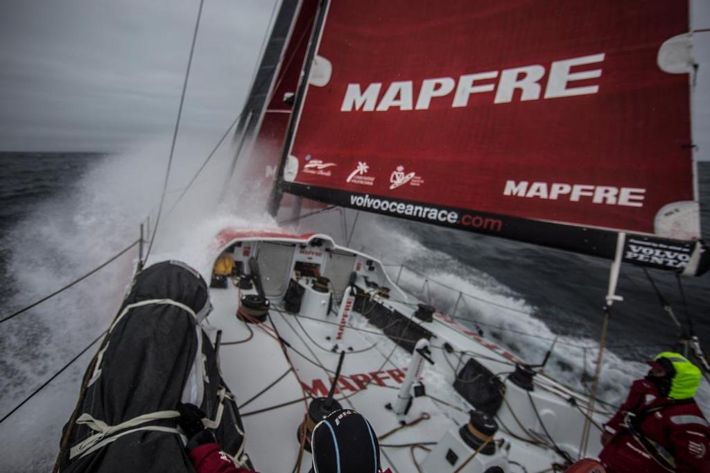 October 31, 2014. Leg 1 onboard MAPFRE. Crashing through the South Atlantic swell.  © Francisco Vignale/Mapfre/Volvo Ocean Race