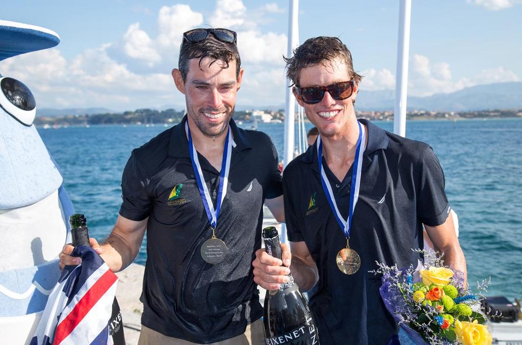 Mathew Belcher and Will Ryan (AUS11) - 2014 ISAF Sailing World Championships Santander - 470 Men and Women World Championship photo copyright Nikos Alevromytis / Alen Photography http://www.alen.gr taken at  and featuring the  class