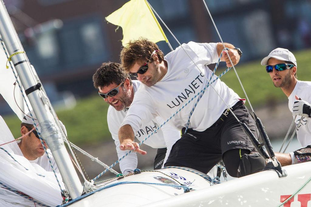 Mathieu Richard of LunaJets in action during the Quarter Finals - 2014 Dutch Match Cup photo copyright  Robert Hajduk / WMRT taken at  and featuring the  class
