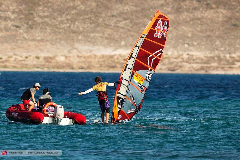 Moussilmani Goes out - 2014 PWA Alacati World Cup photo copyright  Carter/pwaworldtour.com http://www.pwaworldtour.com/ taken at  and featuring the  class