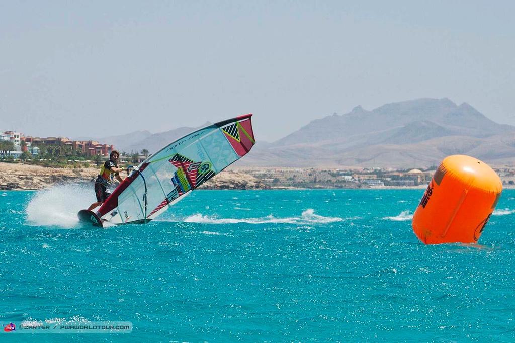 Pierre Mortefon - 2014 PWA Fuerteventura Grand Slam photo copyright  Carter/pwaworldtour.com http://www.pwaworldtour.com/ taken at  and featuring the  class