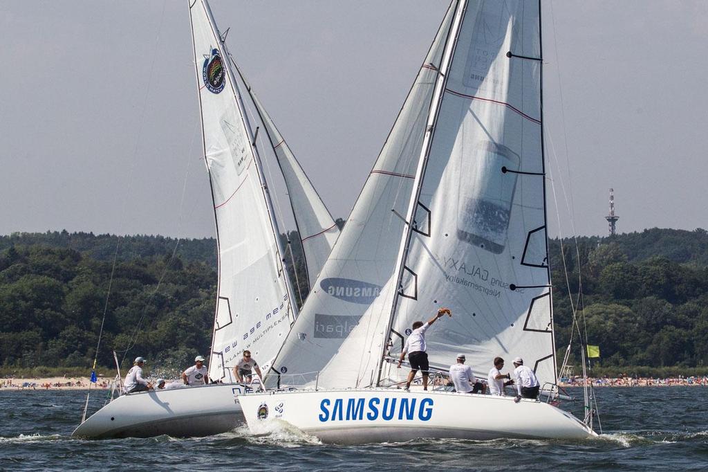 Pre Start action between Williams and Richard in the finals - 2014 Sopot Match Race photo copyright  Robert Hajduk / WMRT taken at  and featuring the  class