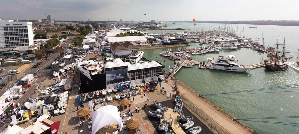 General View of the Marina on Press Day at the PSP Southampton Boat Show 2014. © onEdition http://www.onEdition.com