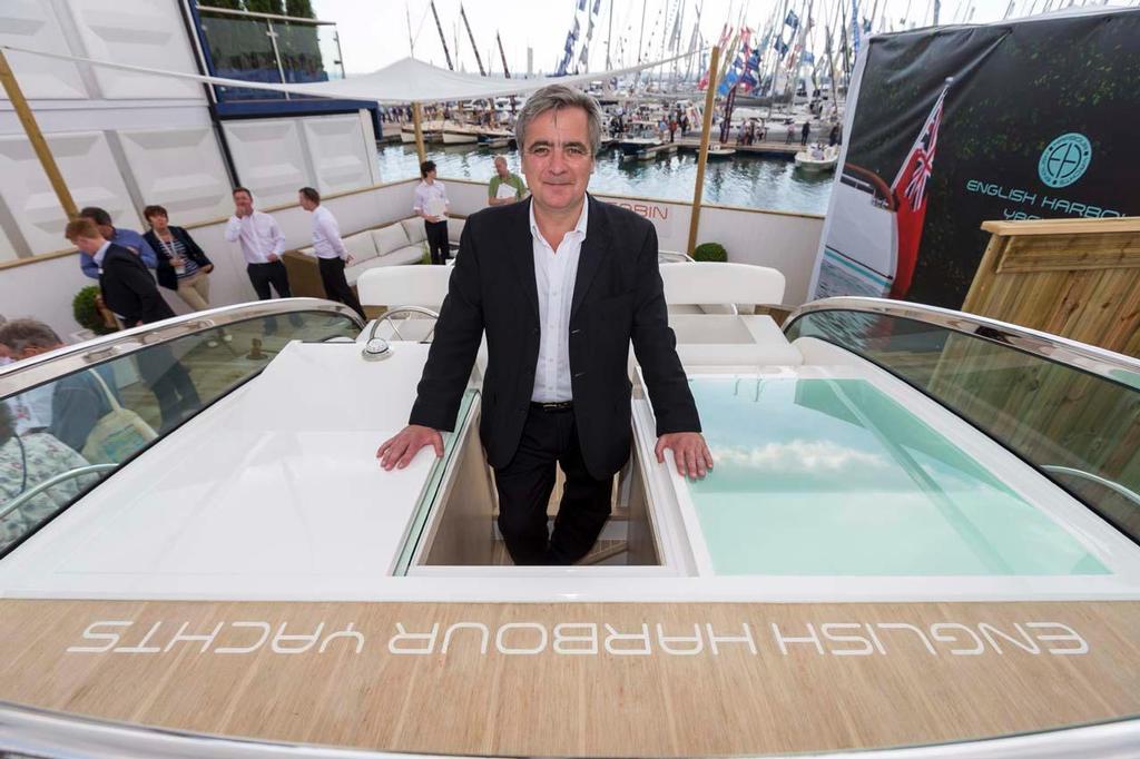 Adam Greenwood from English Harbour Yachts on Press Day at the PSP Southampton Boat Show 2014. photo copyright onEdition http://www.onEdition.com taken at  and featuring the  class