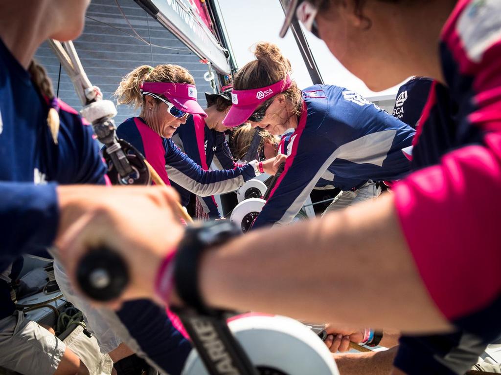 Volvo Ocean Race: Leg 0 onboard Team SCA. © Corinna Halloran / Team SCA
