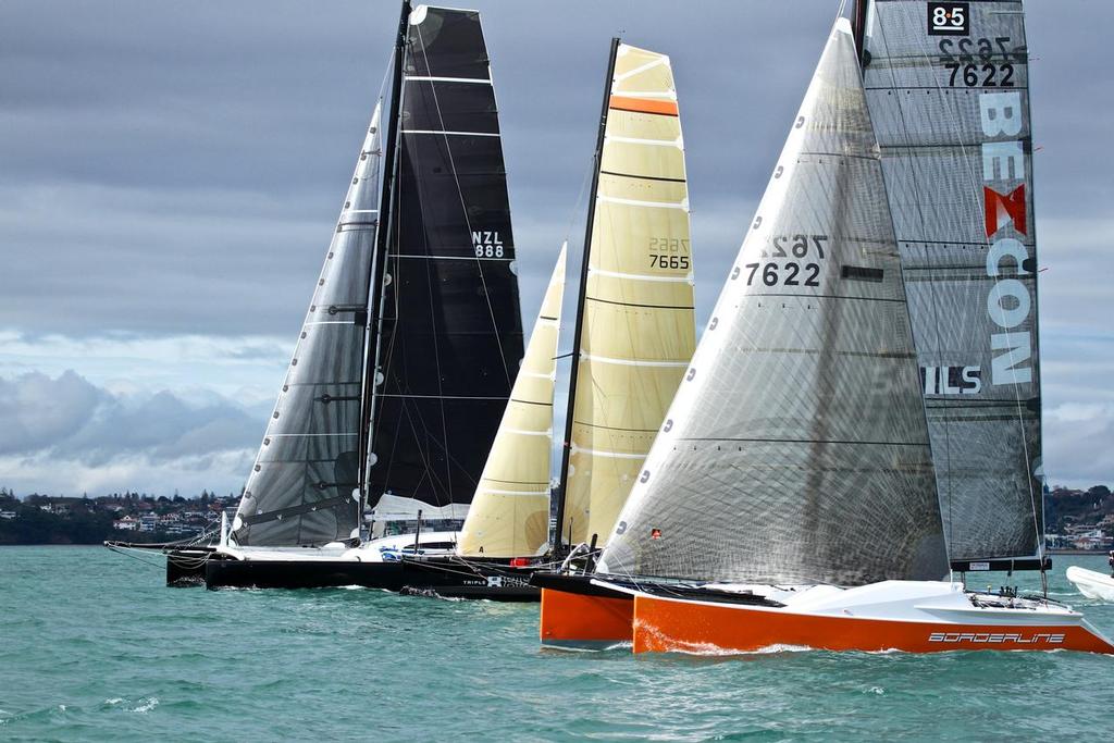 Multihull - Start - 2014 Safety at Sea SSANZ Triple Series Evolution 100 photo copyright Richard Gladwell www.photosport.co.nz taken at  and featuring the  class