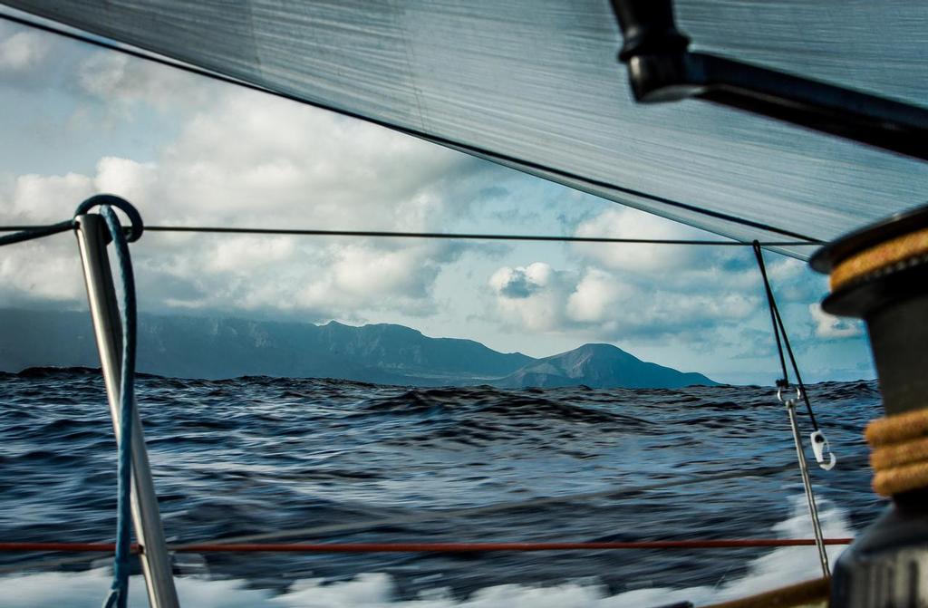 October 18, 2014. Approaching the Cape Verde islands on Day 8 at sea for Team Vestas Wind on the Volvo Ocean Race. © Brian Carlin - Team Vestas Wind