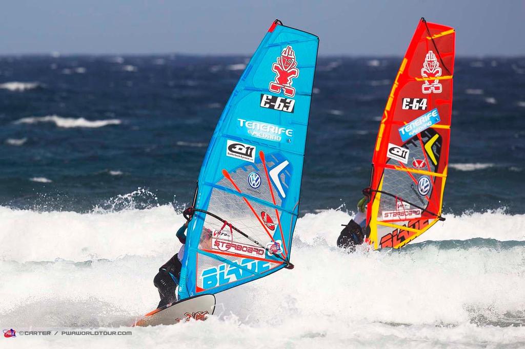 The legendary Moreno twins - 2014 PWA Tenerife World Cup photo copyright  Carter/pwaworldtour.com http://www.pwaworldtour.com/ taken at  and featuring the  class