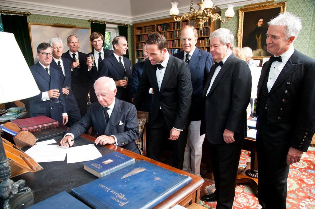 Signing of the America's Cup Notice of Challenge. photo copyright Jessica Dobbs taken at  and featuring the  class