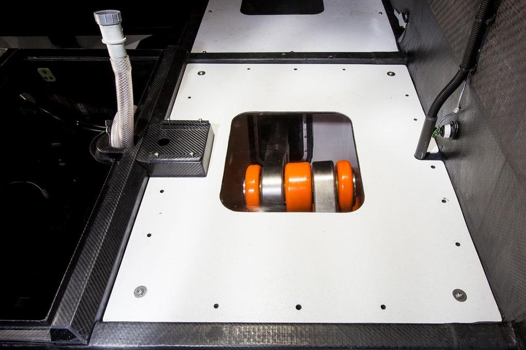 Details of the keel's hydraulic system on board Volvo Ocean 65 Dongfeng © Ian Roman / Volvo Ocean Race