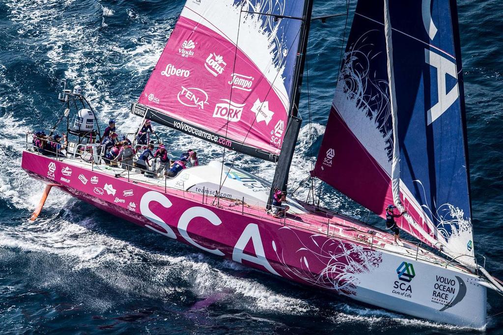 Team SCA during the Practice Race in Alicante. ©  David Ramos / Getty Images/Volvo Ocean Race