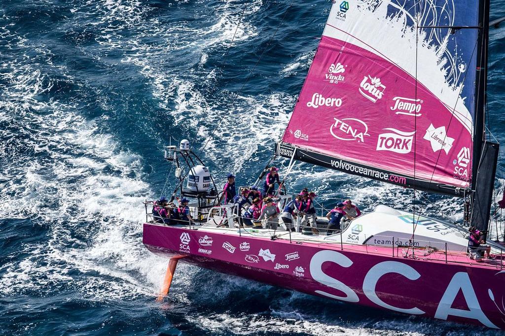 Team SCA during the Practice Race in Alicante. ©  David Ramos / Getty Images/Volvo Ocean Race