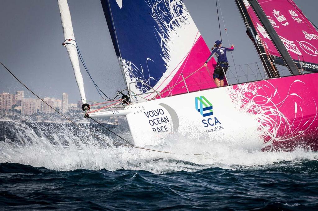 Team SCA during the In-Port Race in Alicante. ©  Ainhoa Sanchez/Volvo Ocean Race