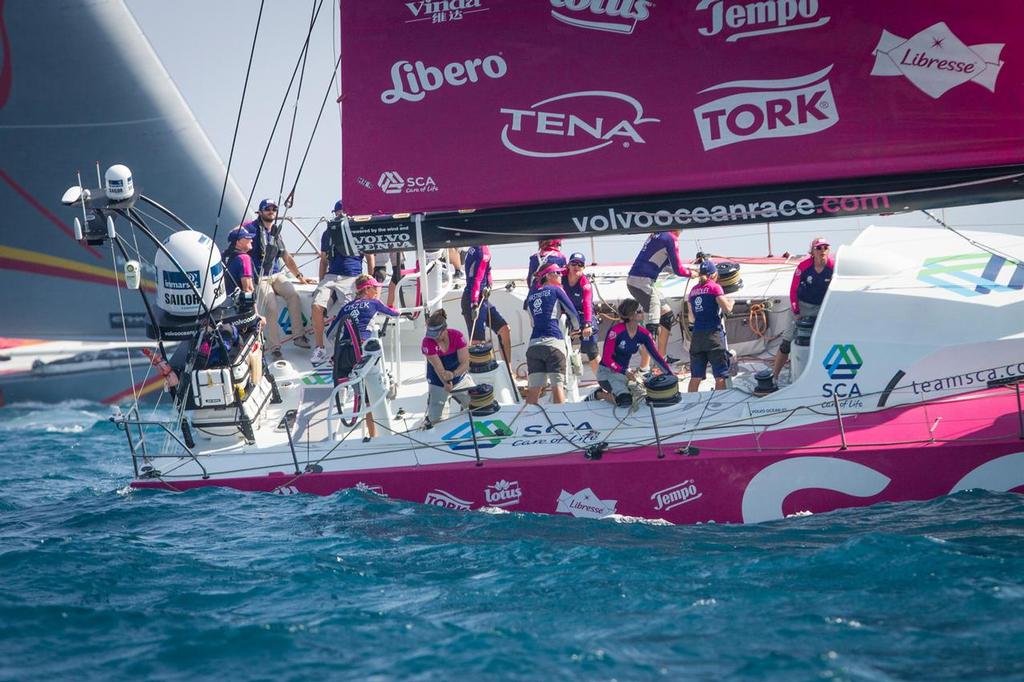 2014-15 Volvo Ocean Race - HRH Carl Philip of Sweden onboard Team SCA during the In-Port Race in Alicante. photo copyright  Ainhoa Sanchez/Volvo Ocean Race taken at  and featuring the  class