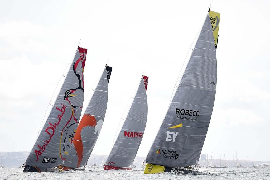 The fleet during the Start of Leg 1 of the Volvo Ocean Race from Alicante, Spain to Cape Town, South Africa.  ©  David Ramos / Volvo Ocean Race